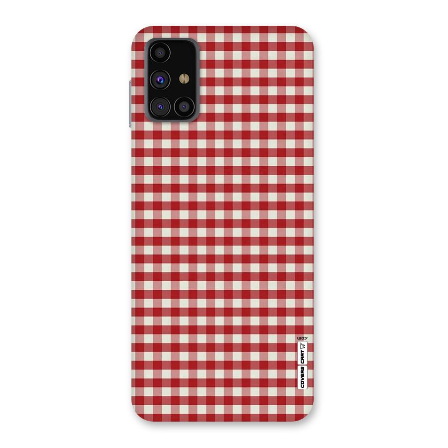 Red White Check Back Case for Galaxy M31s
