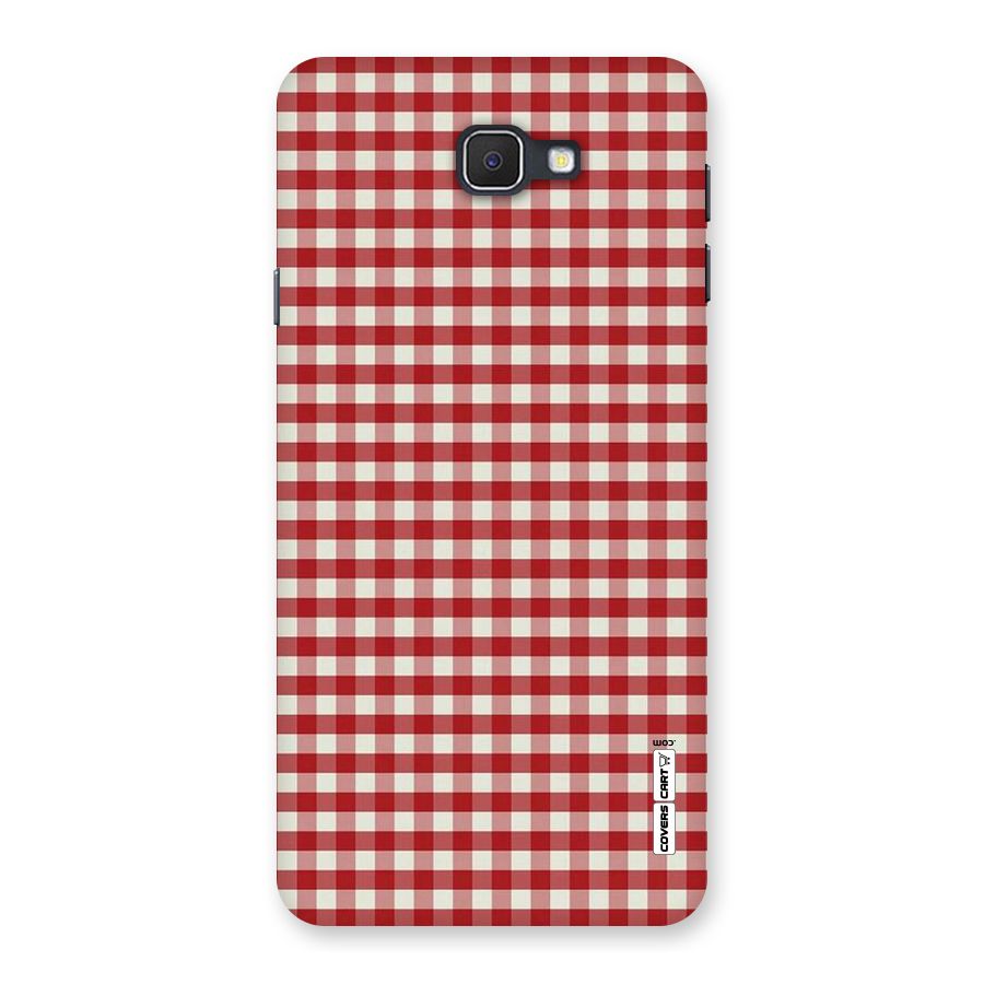 Red White Check Back Case for Galaxy On7 2016