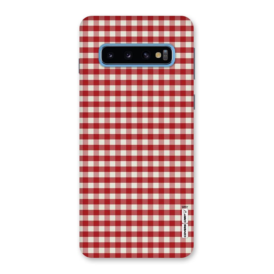 Red White Check Back Case for Galaxy S10