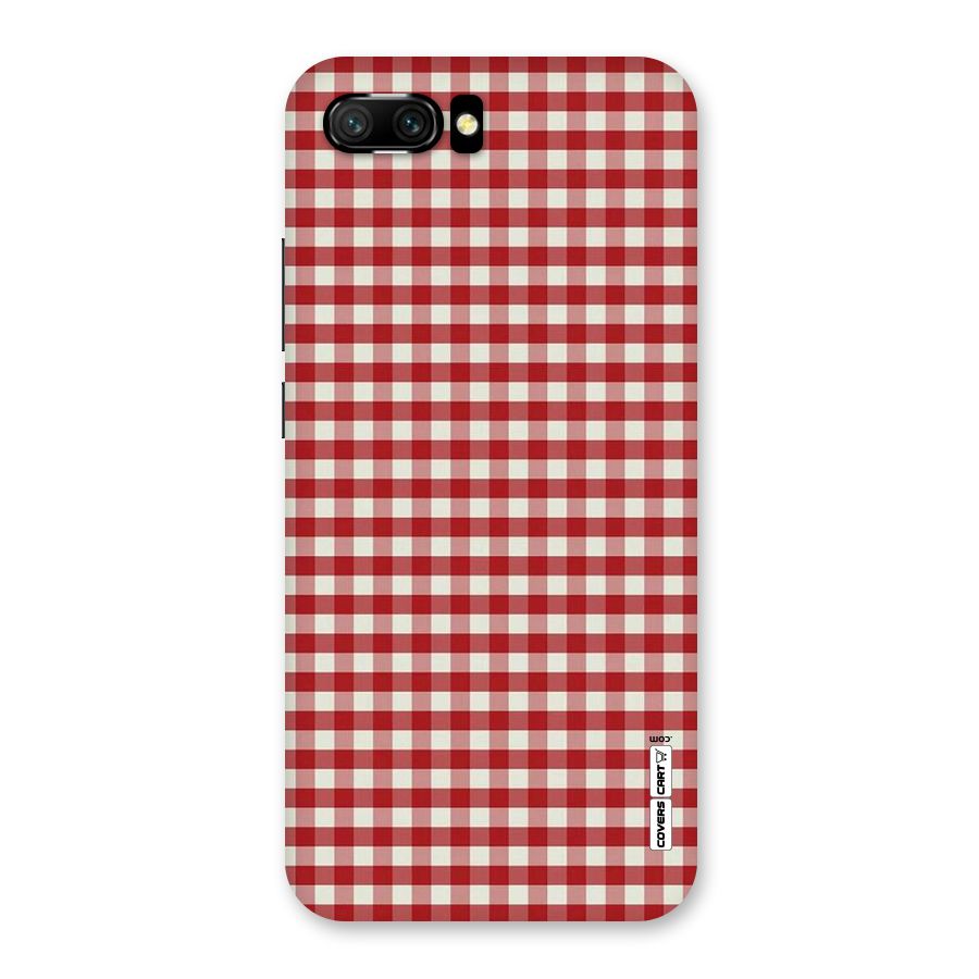 Red White Check Back Case for Honor 10