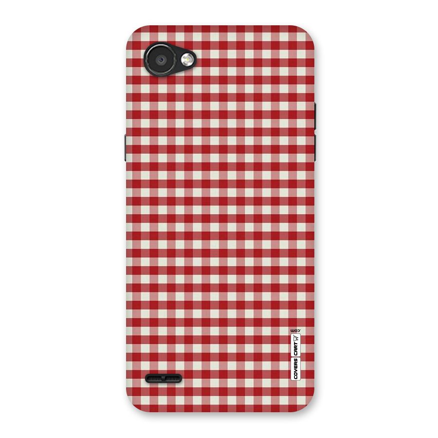 Red White Check Back Case for LG Q6