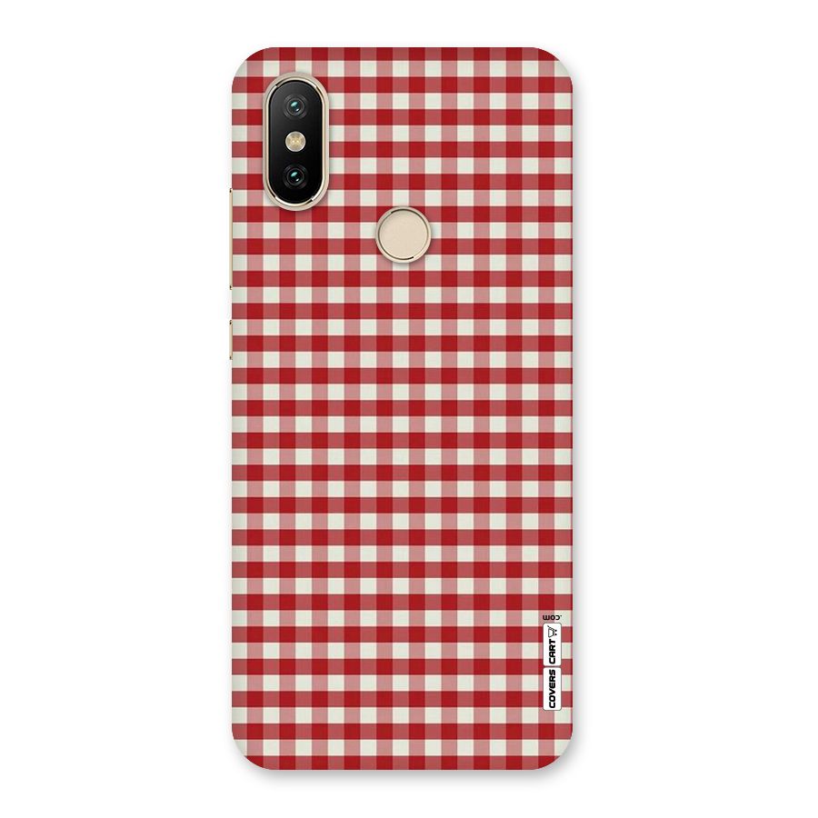 Red White Check Back Case for Mi A2
