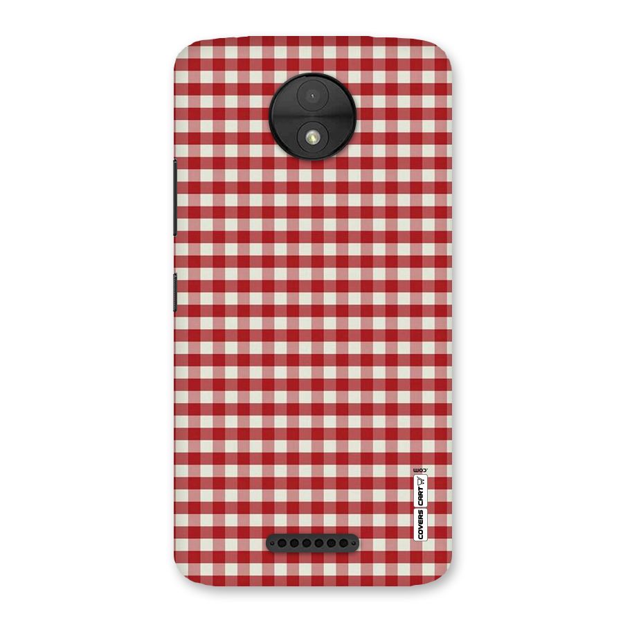 Red White Check Back Case for Moto C