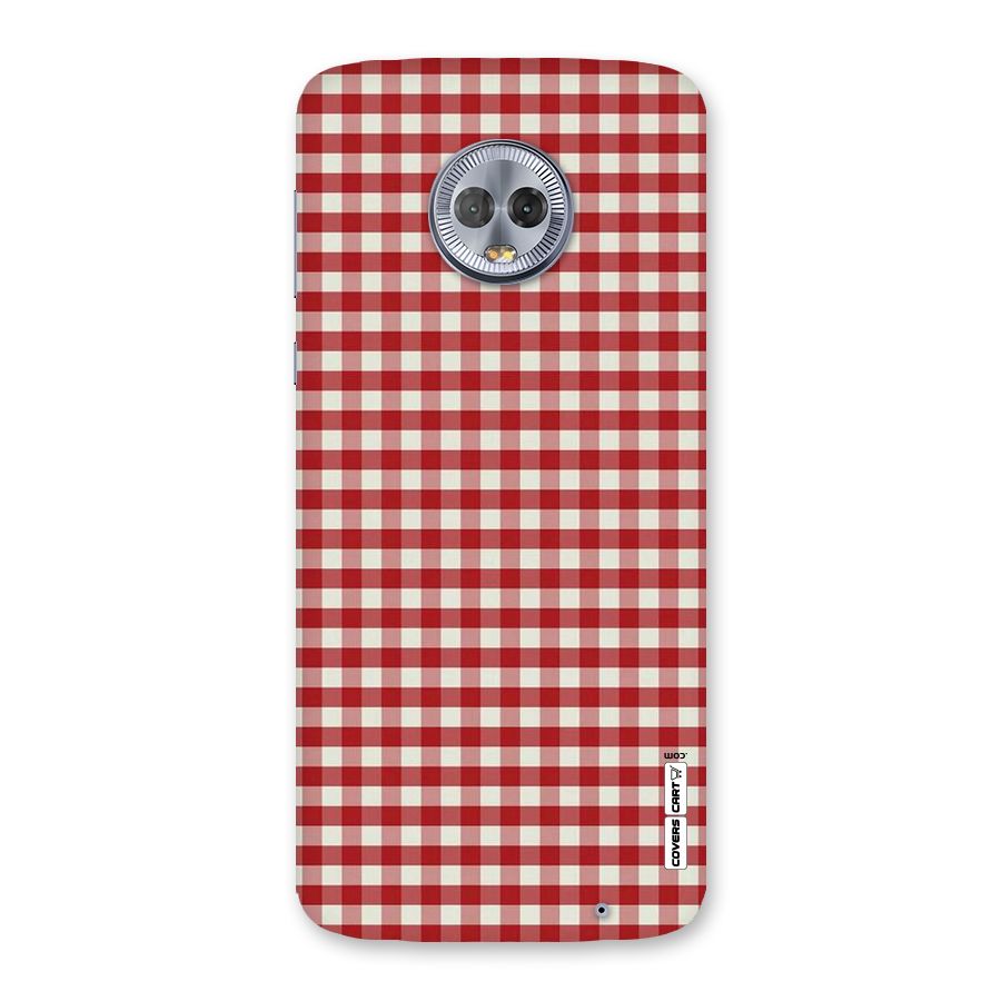 Red White Check Back Case for Moto G6 Plus