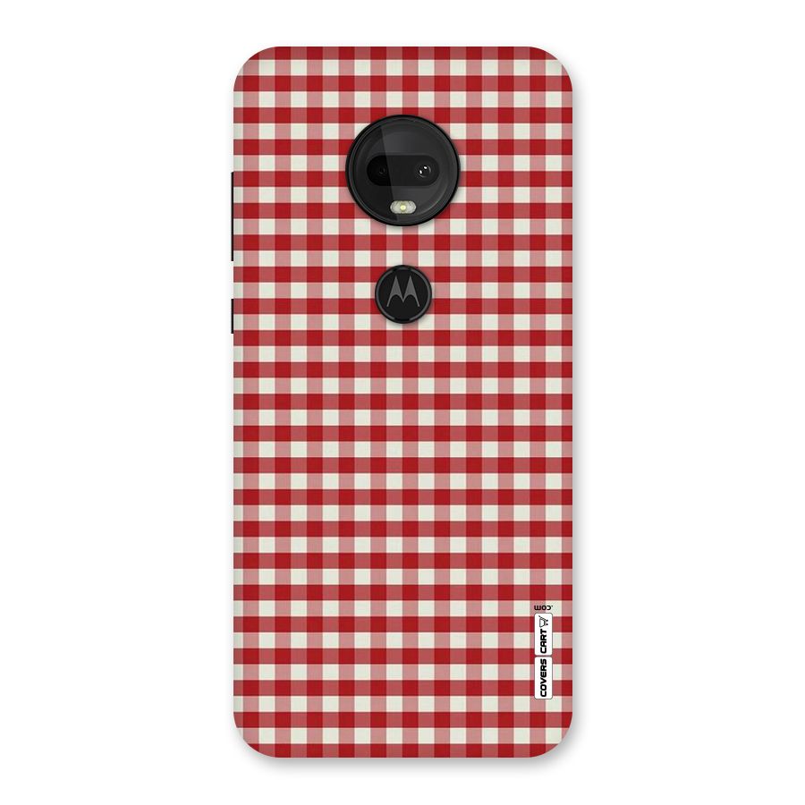 Red White Check Back Case for Moto G7