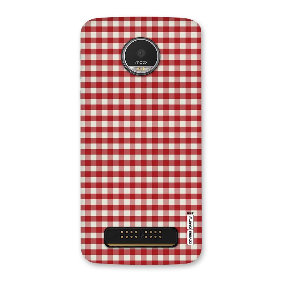 Red White Check Back Case for Moto Z Play