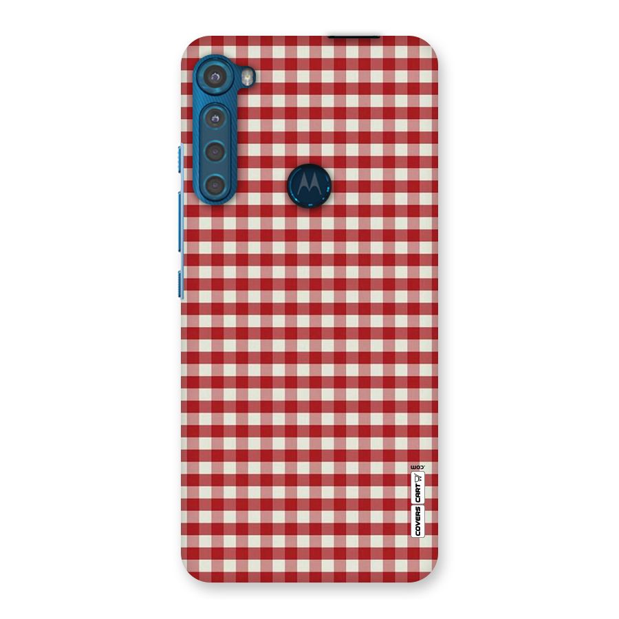 Red White Check Back Case for Motorola One Fusion Plus