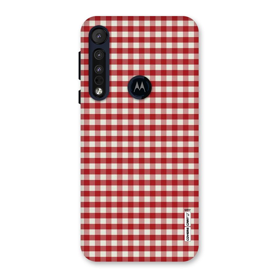 Red White Check Back Case for Motorola One Macro