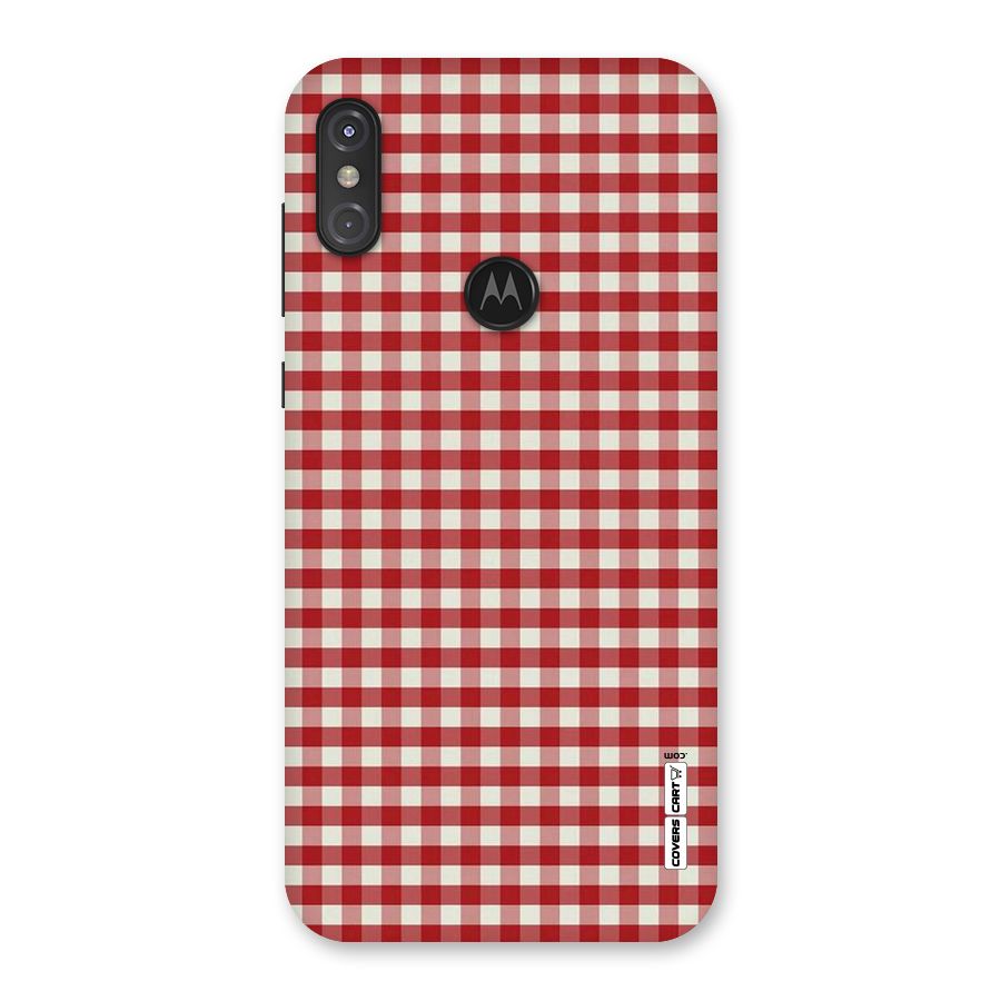 Red White Check Back Case for Motorola One Power