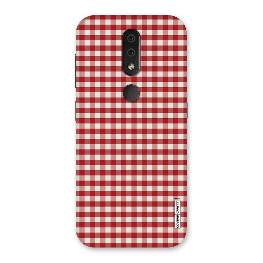 Red White Check Back Case for Nokia 4.2