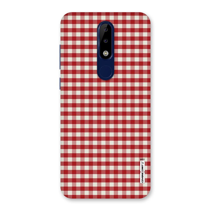 Red White Check Back Case for Nokia 5.1 Plus