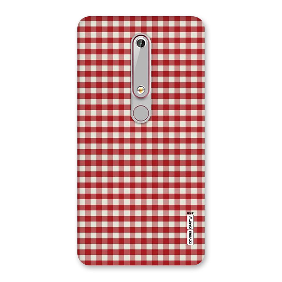 Red White Check Back Case for Nokia 6.1