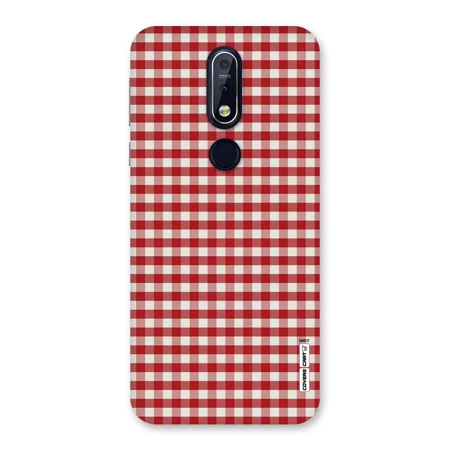 Red White Check Back Case for Nokia 7.1