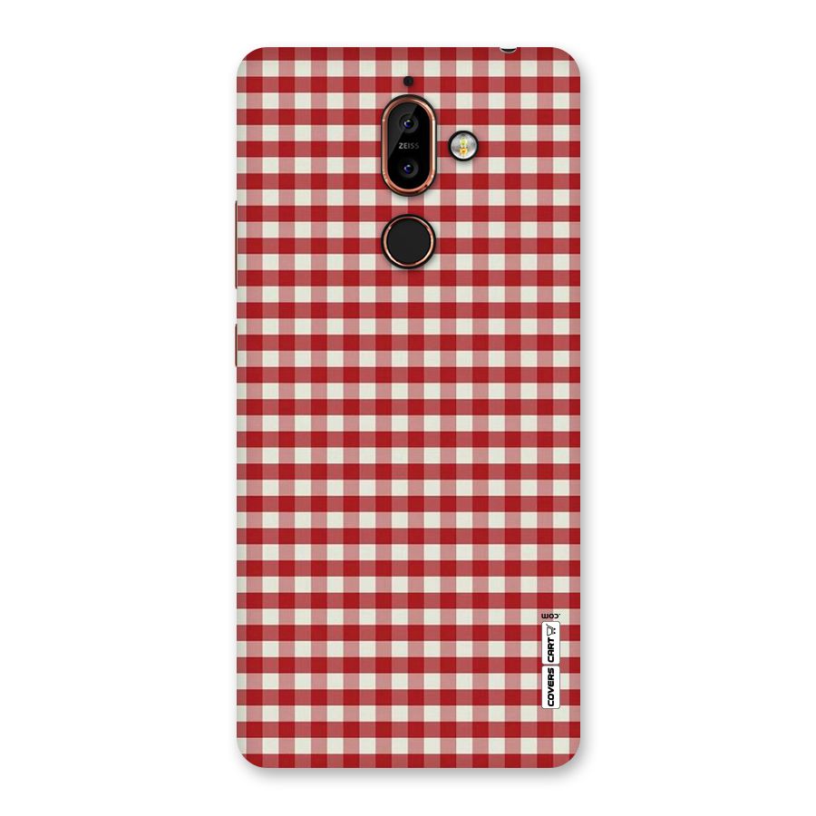 Red White Check Back Case for Nokia 7 Plus