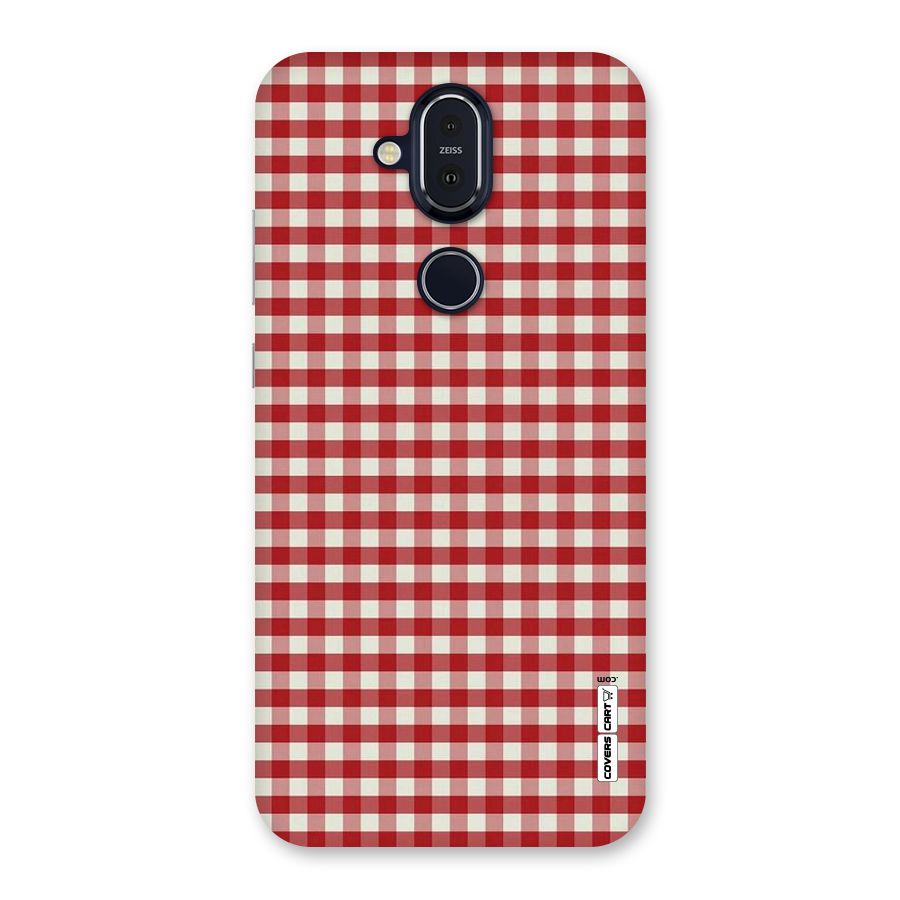 Red White Check Back Case for Nokia 8.1