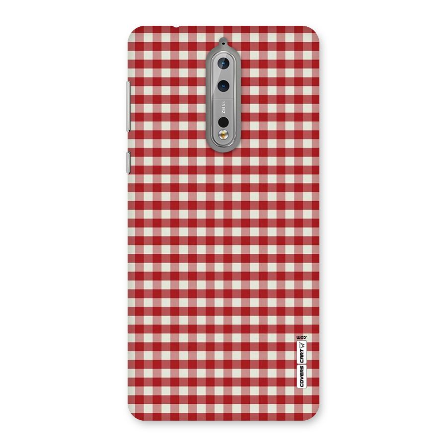 Red White Check Back Case for Nokia 8