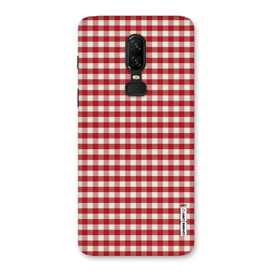 Red White Check Back Case for OnePlus 6