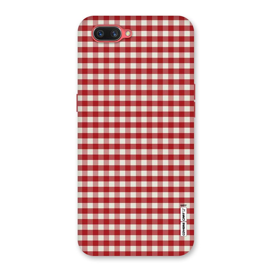 Red White Check Back Case for Oppo A3s