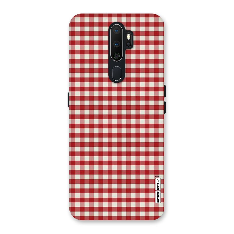 Red White Check Back Case for Oppo A5 (2020)