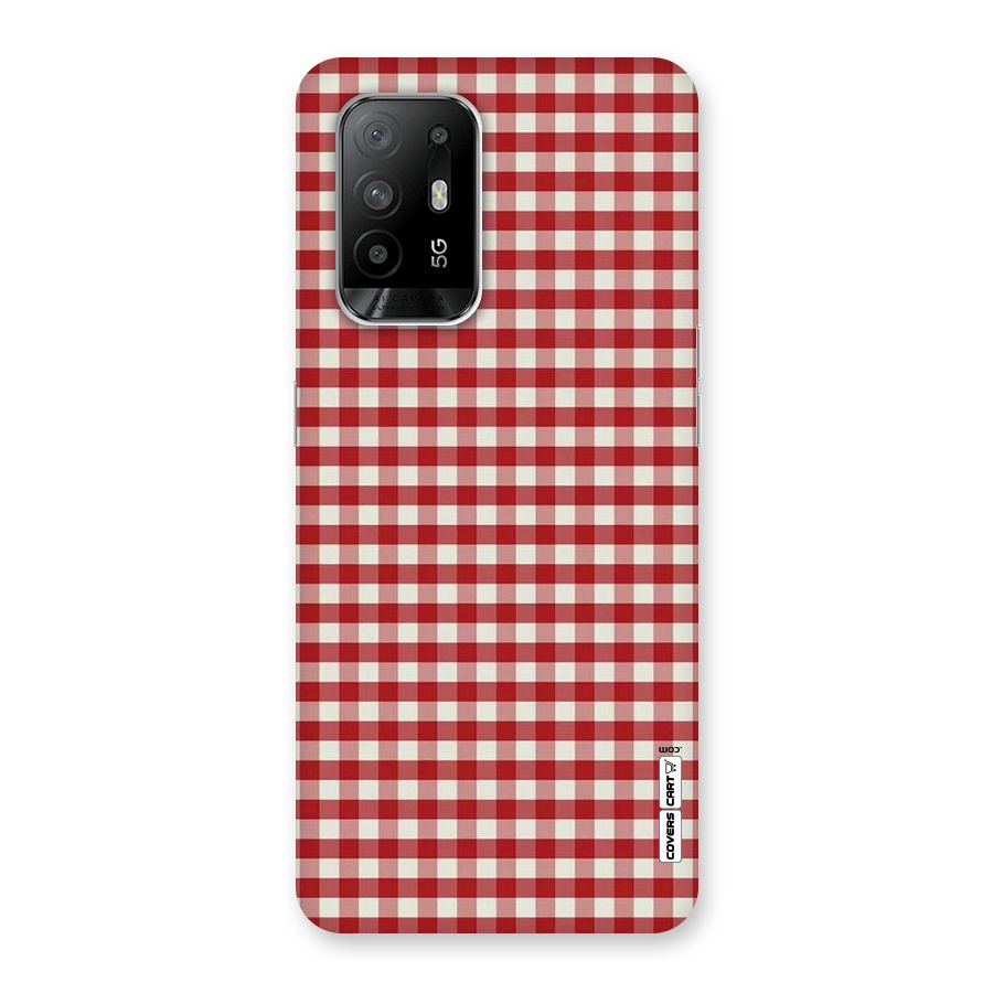 Red White Check Back Case for Oppo F19 Pro Plus 5G