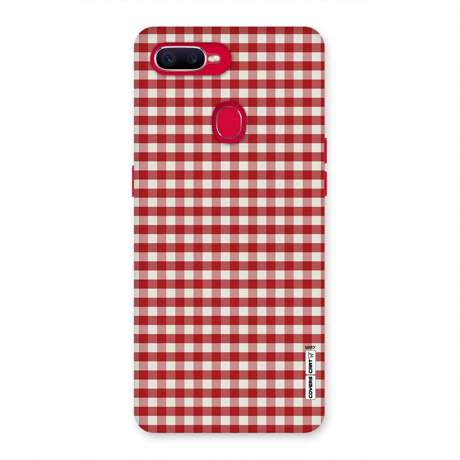 Red White Check Back Case for Oppo F9 Pro