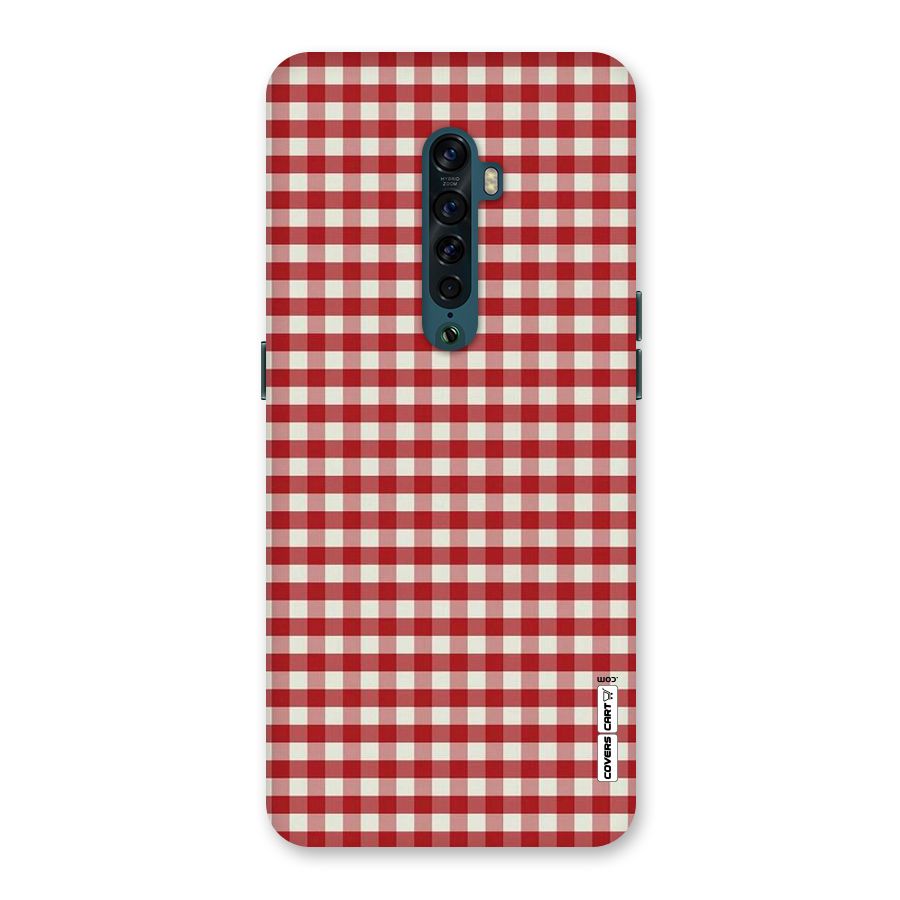 Red White Check Back Case for Oppo Reno2