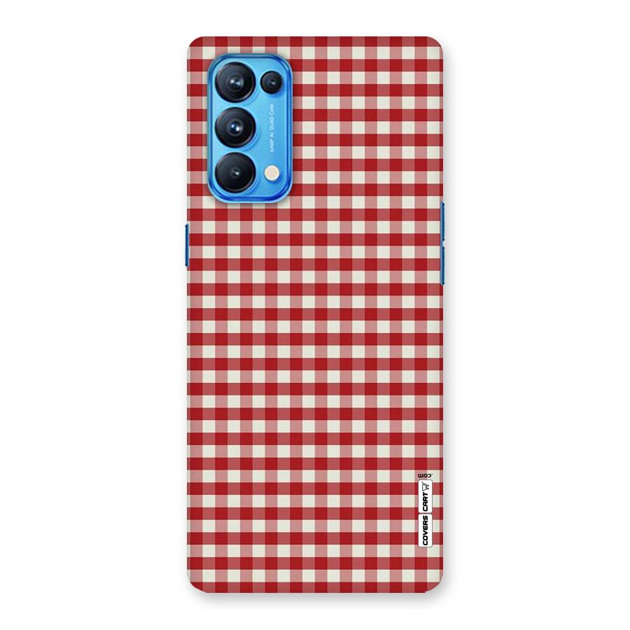 Red White Check Back Case for Oppo Reno5 Pro 5G