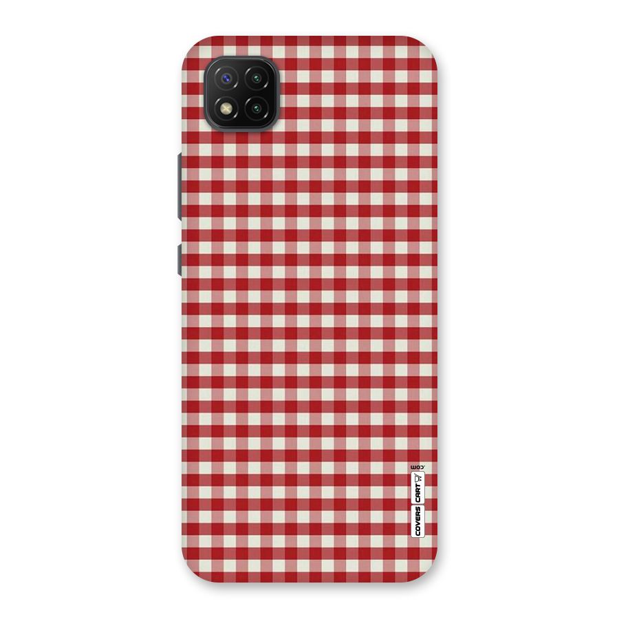 Red White Check Back Case for Poco C3