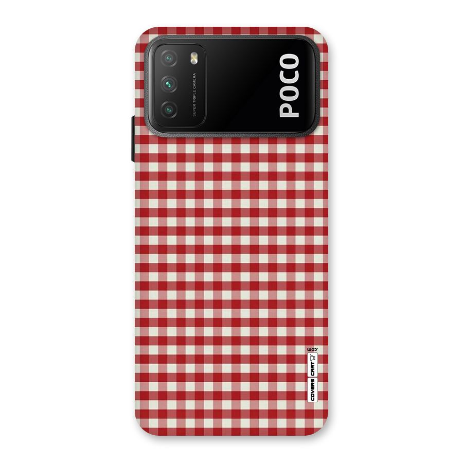 Red White Check Back Case for Poco M3