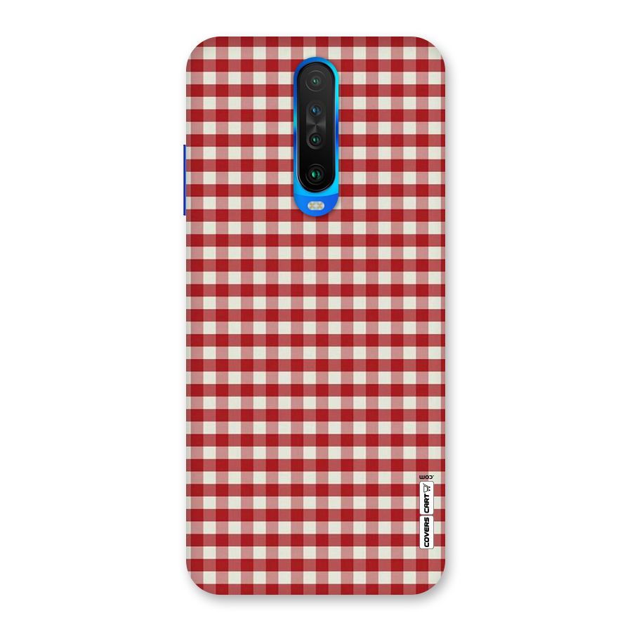 Red White Check Back Case for Poco X2