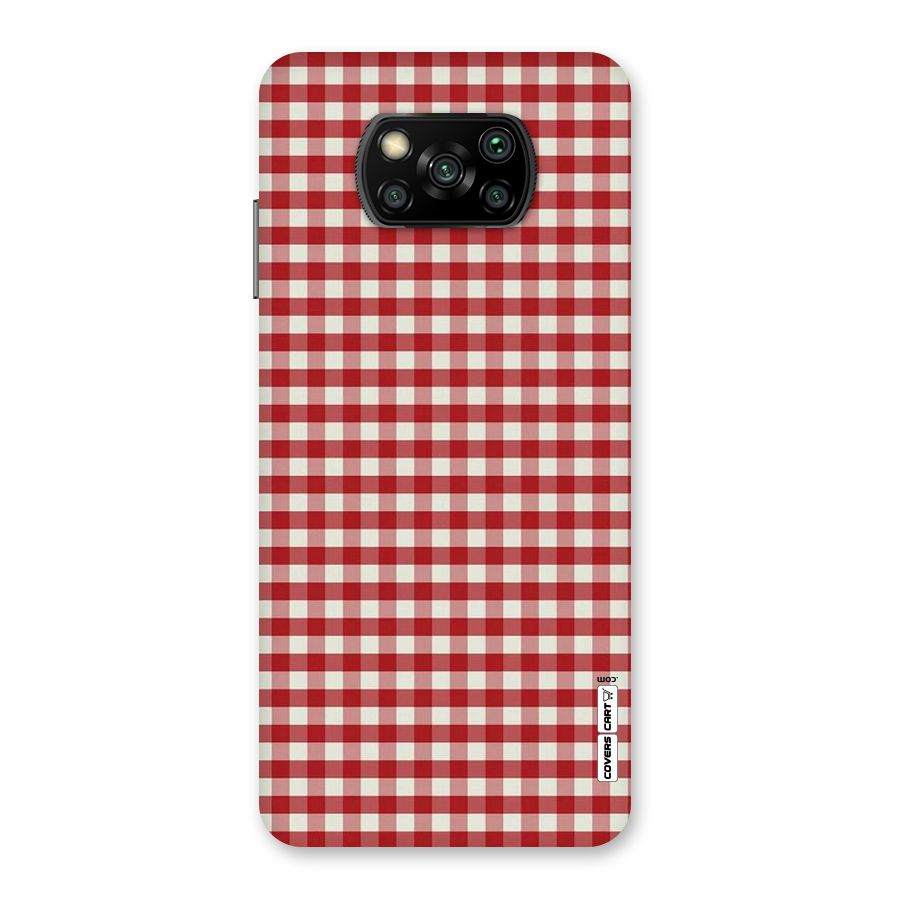 Red White Check Back Case for Poco X3