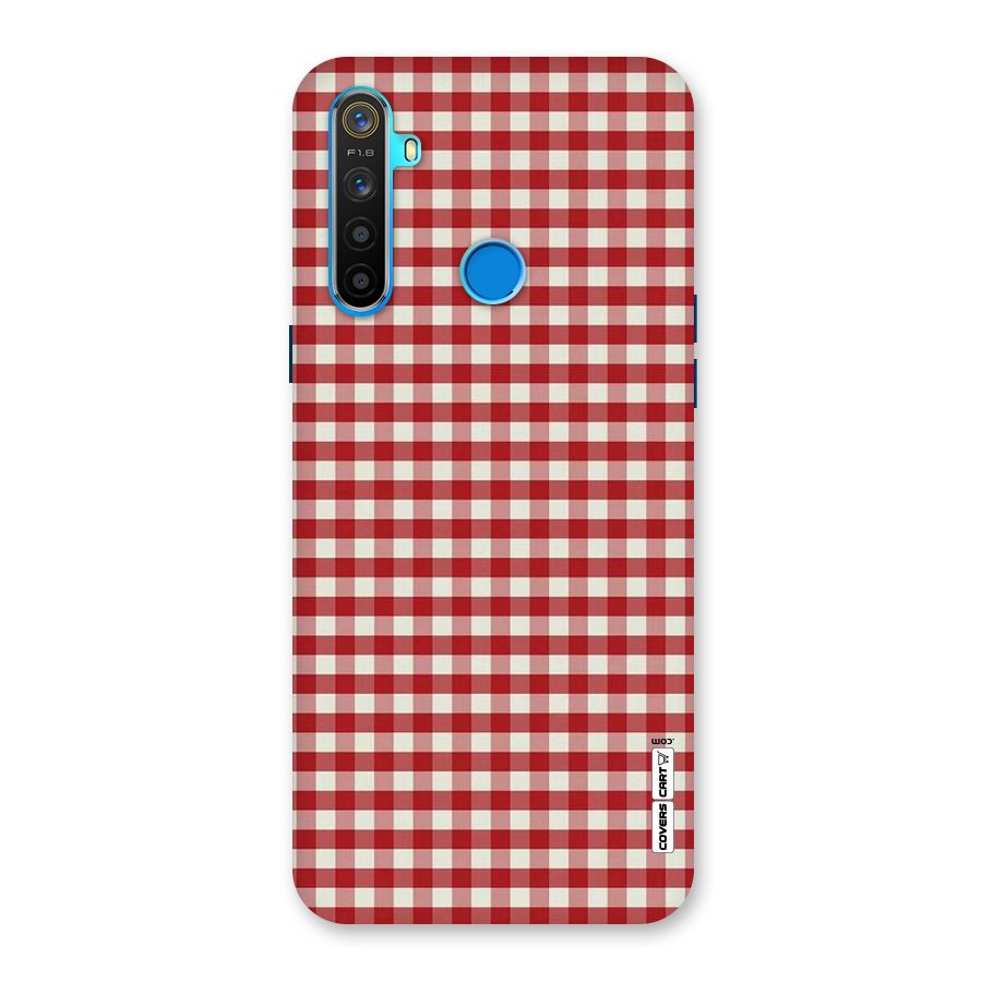 Red White Check Back Case for Realme 5