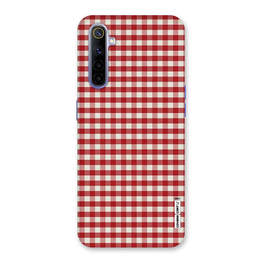 Red White Check Back Case for Realme 6