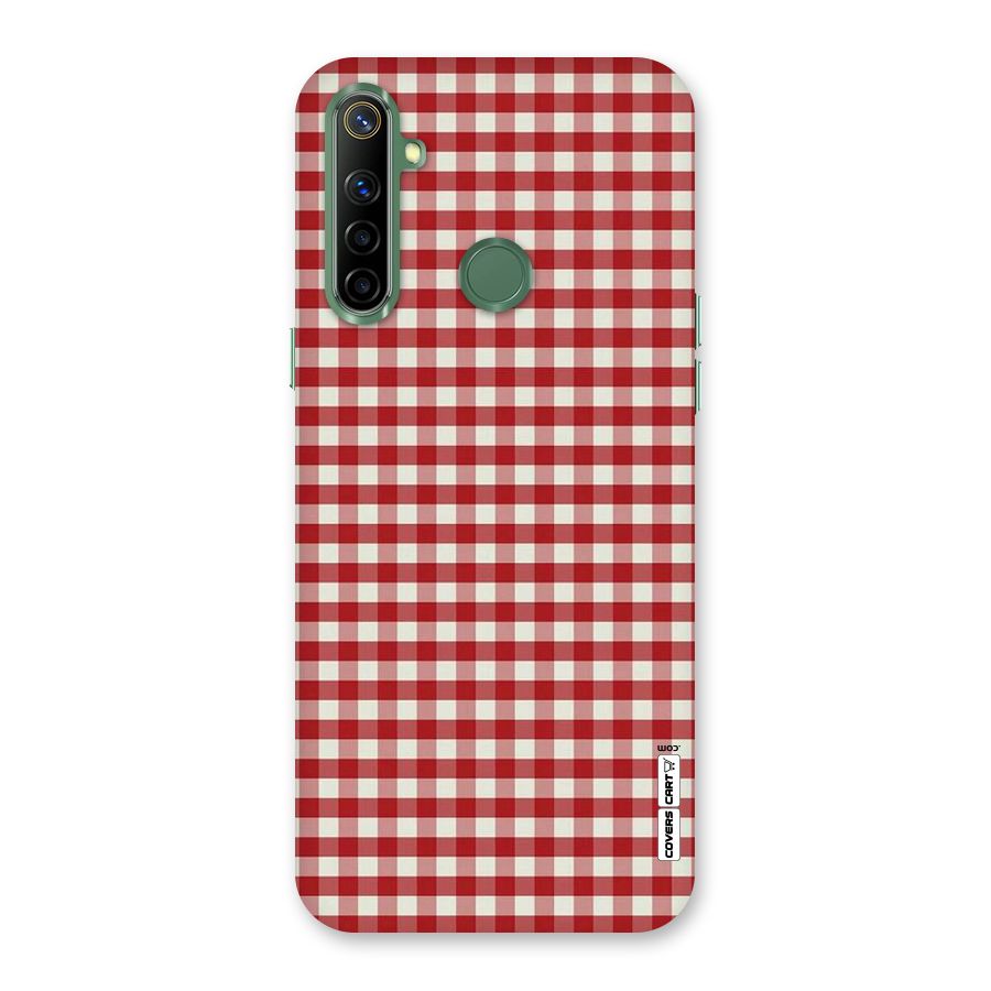 Red White Check Back Case for Realme Narzo 10