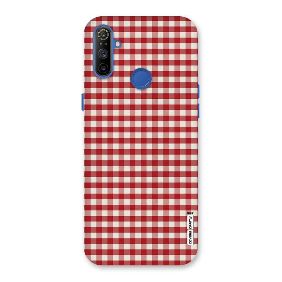 Red White Check Back Case for Realme Narzo 10A