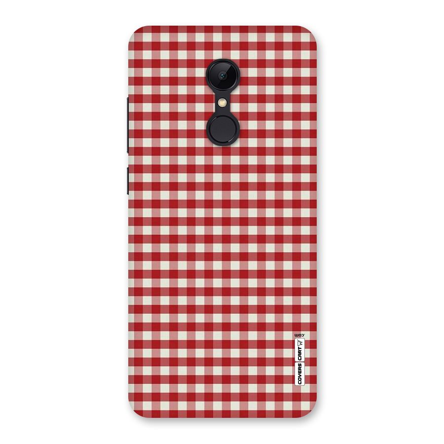 Red White Check Back Case for Redmi 5