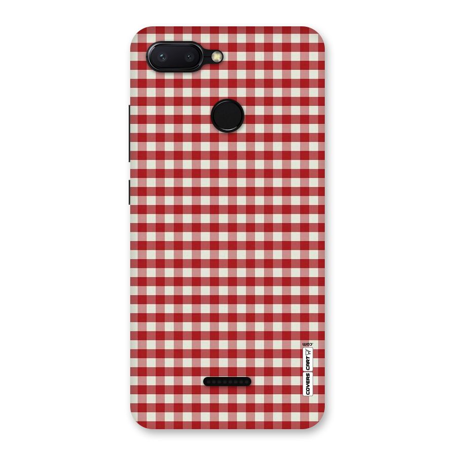Red White Check Back Case for Redmi 6