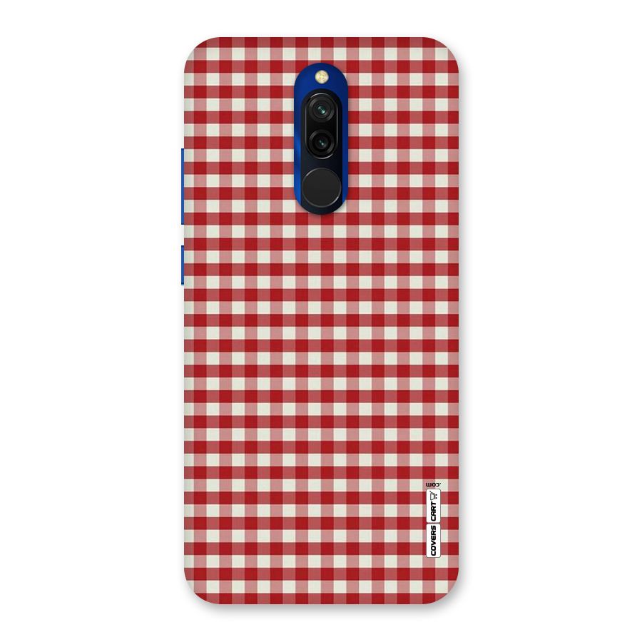 Red White Check Back Case for Redmi 8
