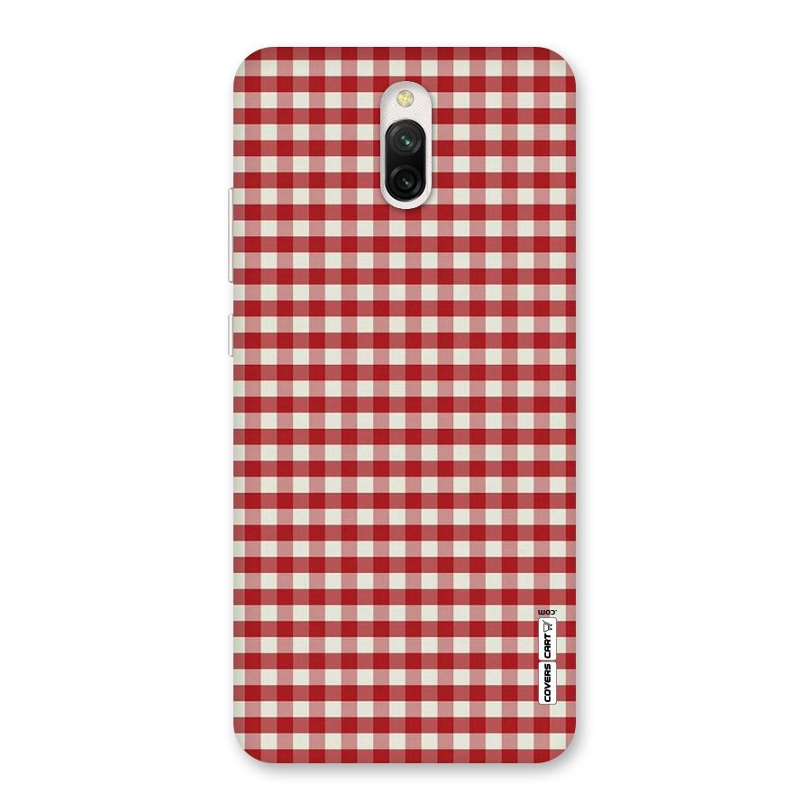 Red White Check Back Case for Redmi 8A Dual