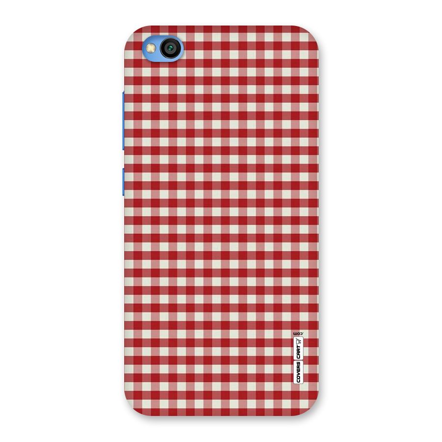 Red White Check Back Case for Redmi Go