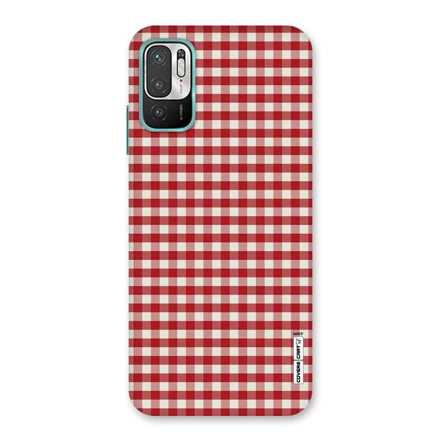 Red White Check Back Case for Redmi Note 10T 5G