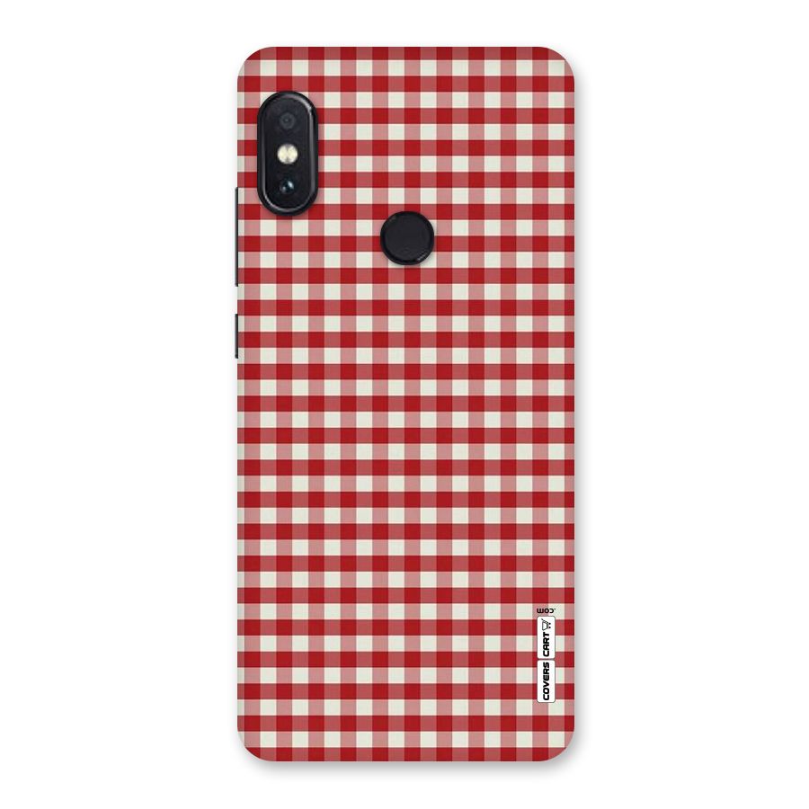 Red White Check Back Case for Redmi Note 5 Pro
