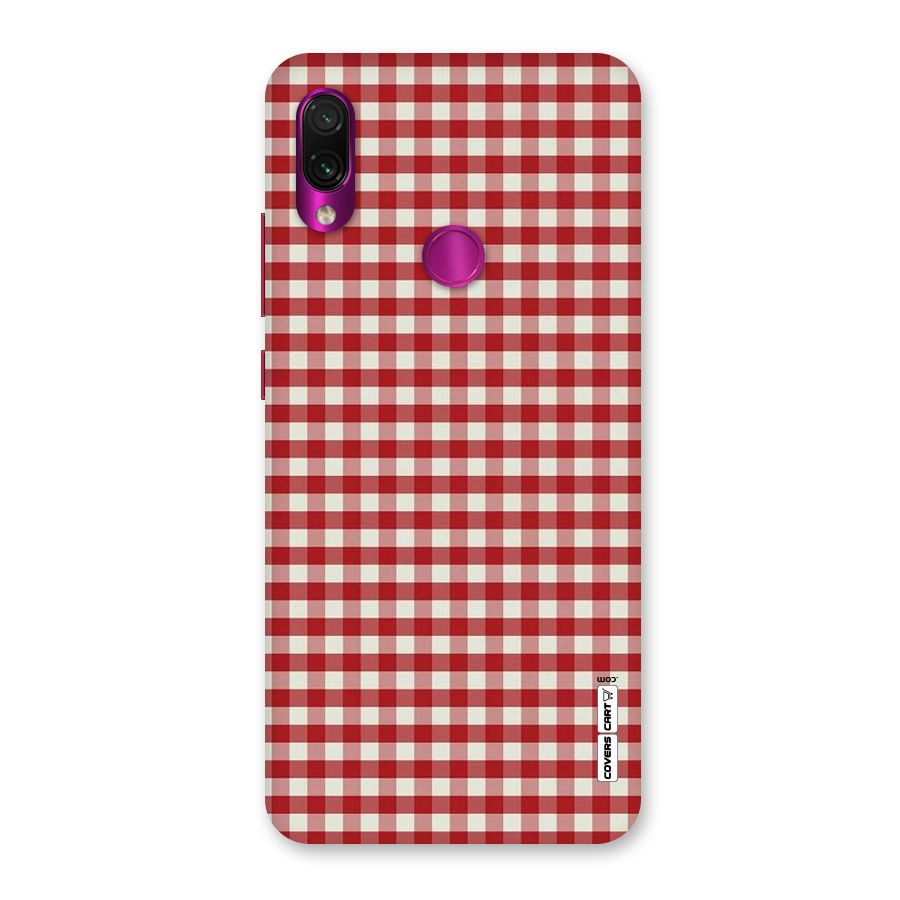 Red White Check Back Case for Redmi Note 7 Pro
