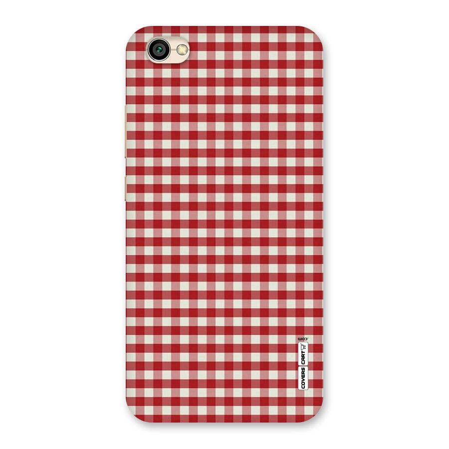 Red White Check Back Case for Redmi Y1 Lite