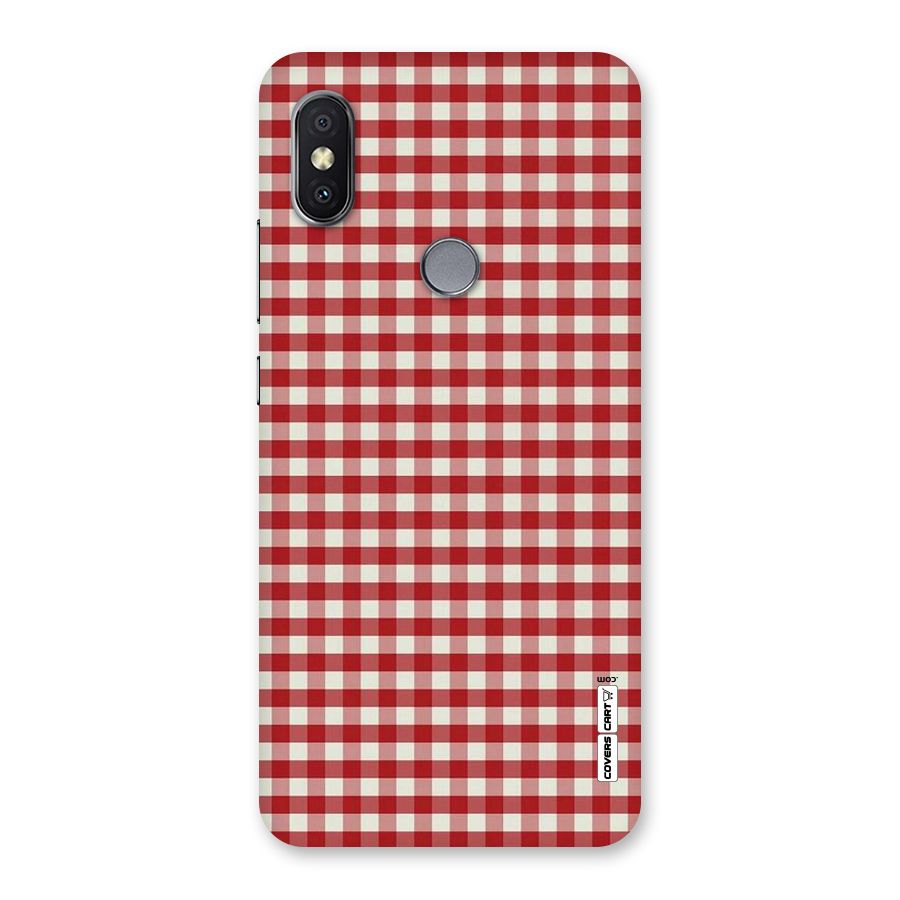 Red White Check Back Case for Redmi Y2