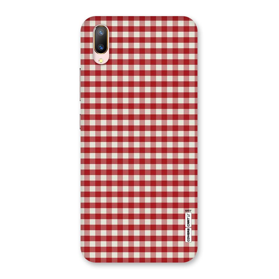Red White Check Back Case for Vivo V11 Pro