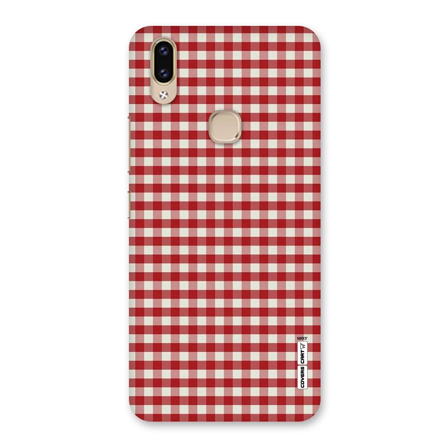 Red White Check Back Case for Vivo V9 Youth