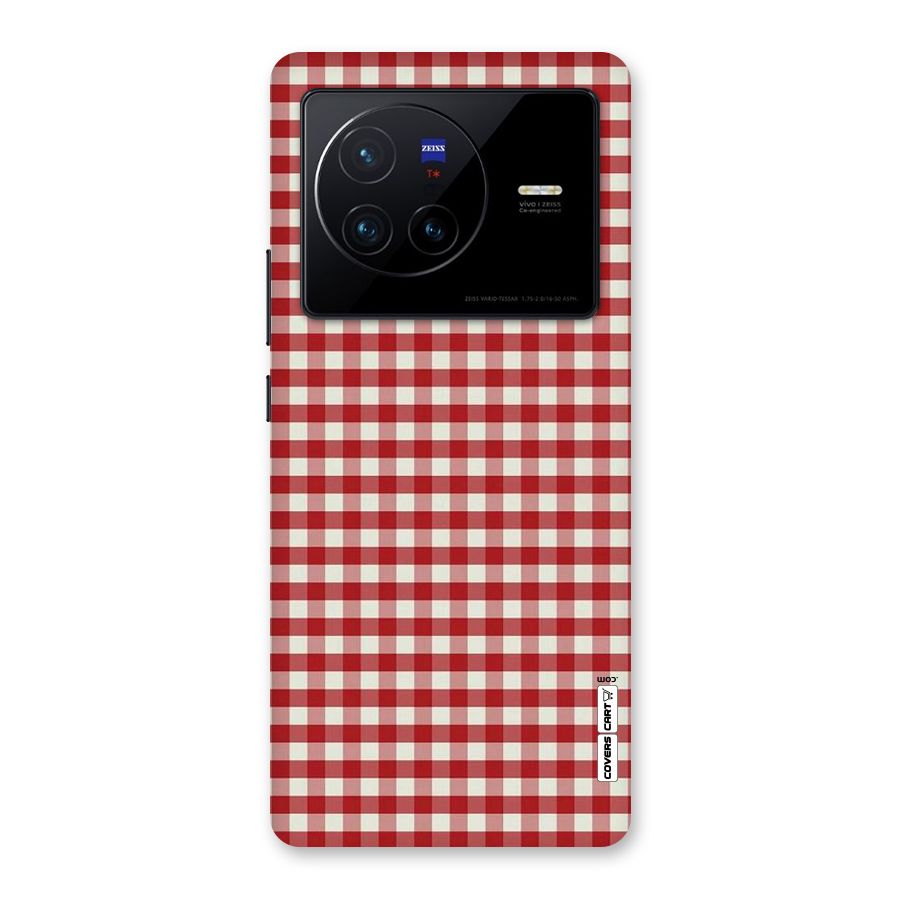 Red White Check Back Case for Vivo X80