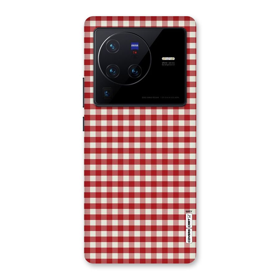 Red White Check Back Case for Vivo X80 Pro