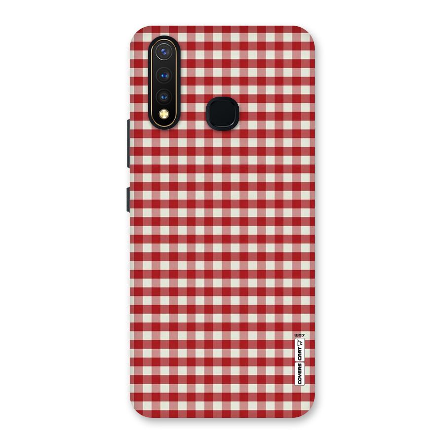 Red White Check Back Case for Vivo Y19
